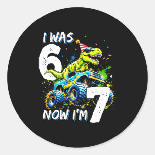 Sticker Rond Avais 6 ans maintenant j'ai 7 ans Anniversaire 67 