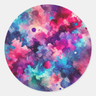 Sticker Rond Avalanche de couleurs