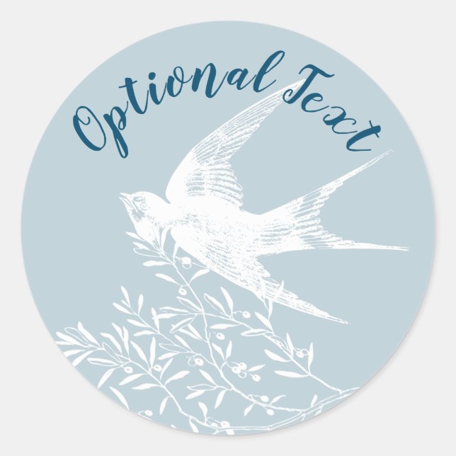 Sticker Rond Avaler les oiseaux voler sur les branches d'olivie (Devant)