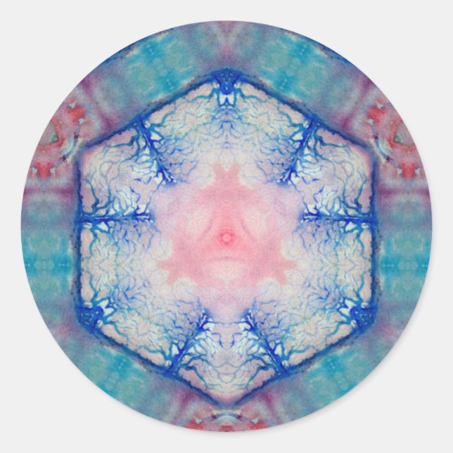 Sticker Rond AVALON Dame du lac, Réflexions magiques de l'eau (Devant)