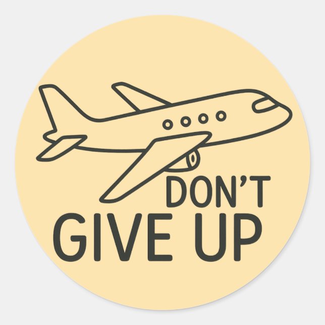 Sticker Rond Avancer - N'abandonnez pas l'art aérien minimalist (Devant)