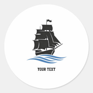 Sticker Rond Avancez à la voile – Restez Fort, Continuez à Avan