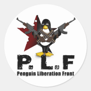 Sticker Rond Avant de libération de pingouin