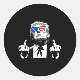 Sticker Rond (avant et arrière) Trump 2024 Us American American