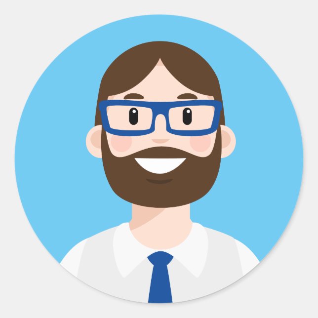Sticker Rond Avatar professionnel (Devant)