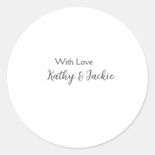 Sticker Rond Avec amour ajouter nom de couple mariage simple mi