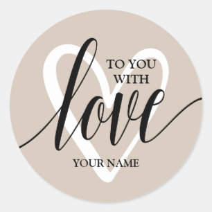Sticker Rond Avec amour coeur sur mesure