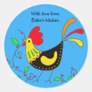 Sticker Rond Avec amour de la cuisine du baba