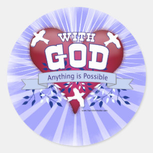Sticker Rond Avec Dieu tout est possible