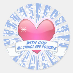 Sticker Rond Avec Dieu, tout est possible