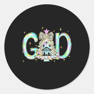 Sticker Rond Avec Dieu, tout est possible Noël Nativit