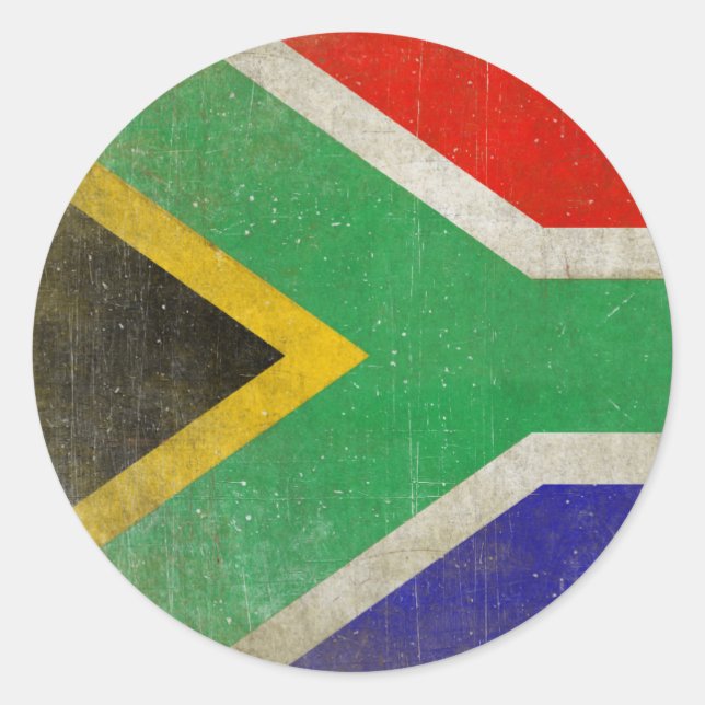 Sticker rond avec drapeau Cool d'Afrique du Sud (Devant)