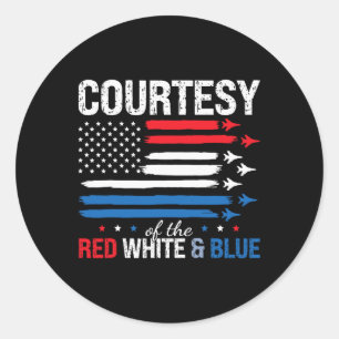 Sticker Rond Avec L'Autorisation De L'Usa Red White And Blue 4 