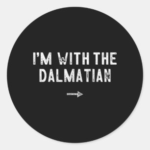 Sticker Rond Avec Le Costume De Dalmatien Correspondant Hallowe