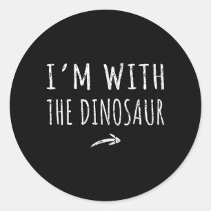 Sticker Rond Avec Le Costume De Halloween Paresseux De Dinosaur