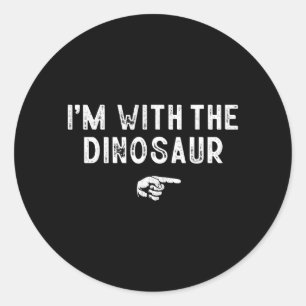 Sticker Rond Avec Le Costume Paresseux De Dinosaure Halloween