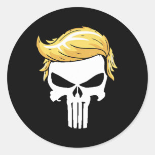 Sticker Rond Avec le soutien du président Trump emblématique