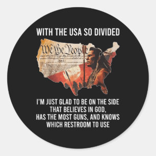 Sticker Rond Avec Les États-Unis Si Divisés Les Autochtones Cro