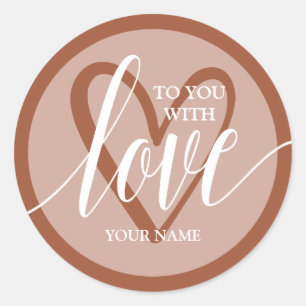 Sticker Rond Avec Love Terracotta