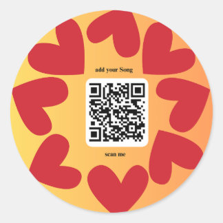 Sticker Rond Avec une chanson personnelle par code QR