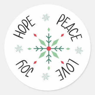 Sticker Rond Avent de vacances Rouge et vert Feu de neige