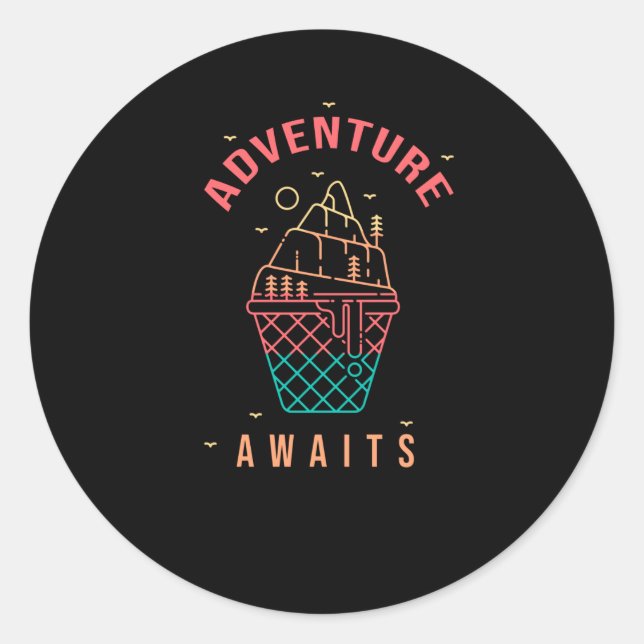 Sticker Rond Aventure Attend (Devant)