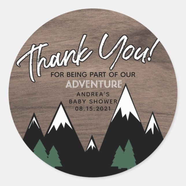 Sticker Rond AVENTURE, BABY SHOWER, BÉBÉ GARÇON, OH GARÇON Invi (Devant)