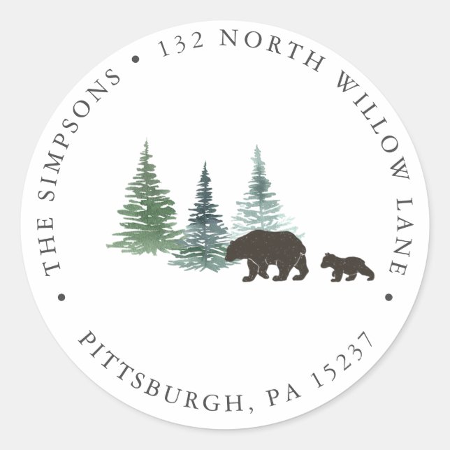 Sticker Rond Aventure commence Baby shower Adresse de retour (Devant)