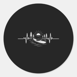Sticker Rond Aventure de canotage rythme cardiaque en kayak Cam