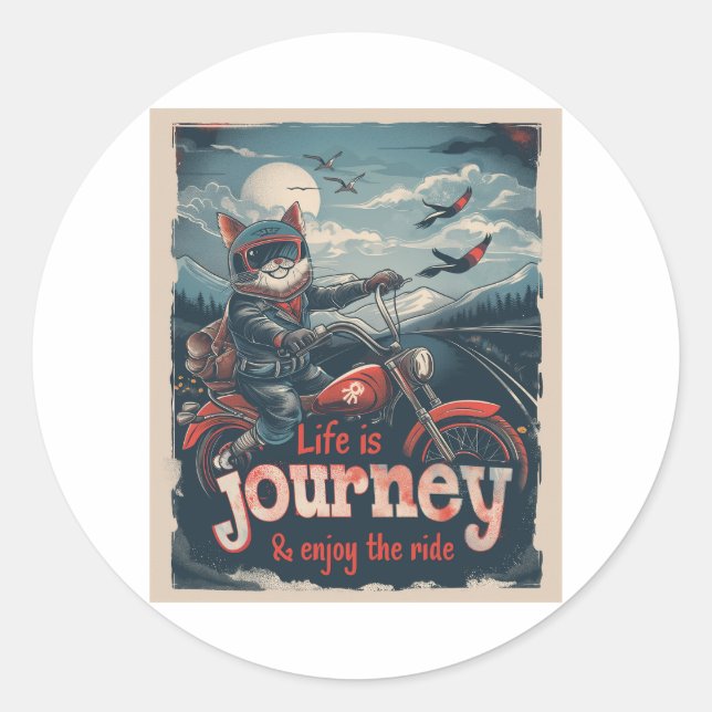 Sticker Rond Aventure de motards (Devant)