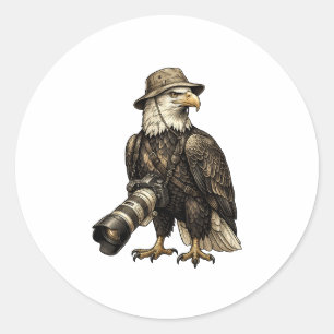 Sticker Rond Aventure de photographe d'aigle