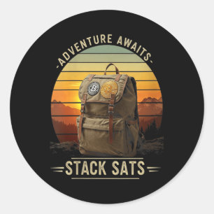 Sticker Rond Aventure de randonnée féminine Randonnée Blockchai