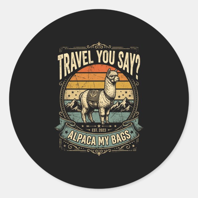 Sticker Rond Aventure dites-vous lama mes sacs performance  (Devant)