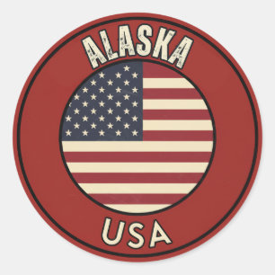 Sticker Rond Aventure en Alaska - Le Cadeau de la Dernière Fron