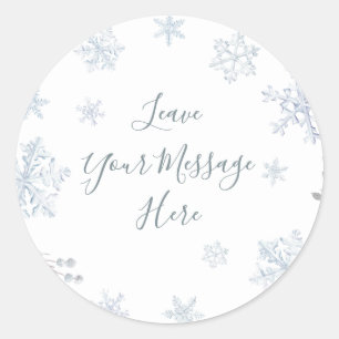 Sticker Rond Averse de flocons de neige d'hiver Amour Votre Mes