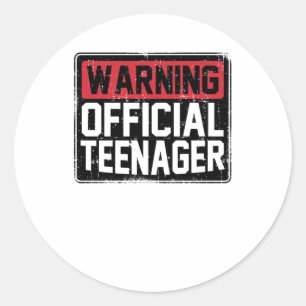 Sticker Rond Avertissement Anniversaire officiel des adolescent