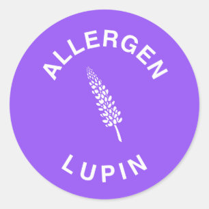 Sticker Rond Avertissement d'allergène de Lupin