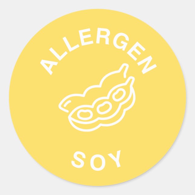 Sticker Rond Avertissement d'allergie au soja (Devant)