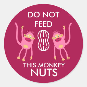 Sticker Rond Avertissement d'allergie aux noix pour enfants