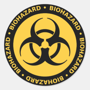 Sticker Rond Avertissement de Biohazard