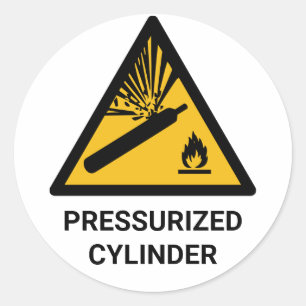 Sticker Rond Avertissement de cylindre sous pression, Canteur c