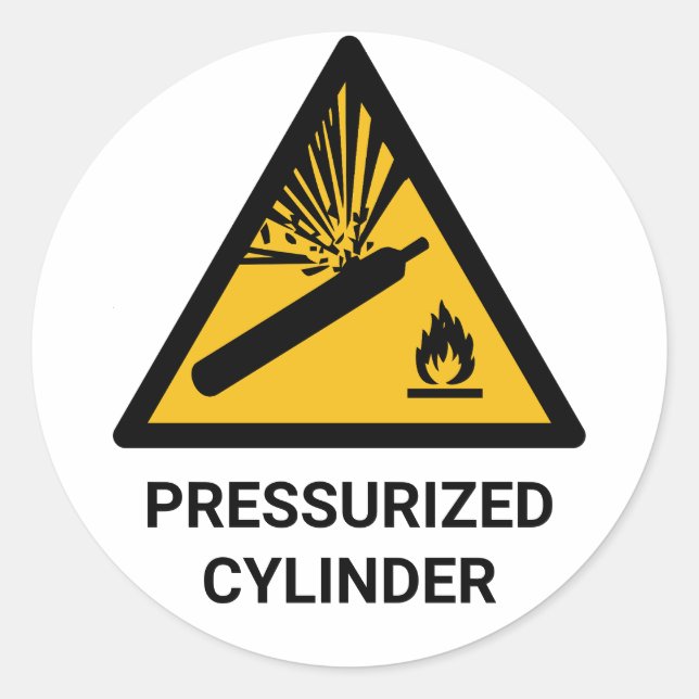 Sticker Rond Avertissement de cylindre sous pression, Canteur c (Devant)