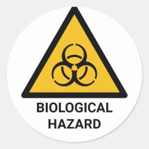 Sticker Rond Avertissement de danger biologique, symbole de dan