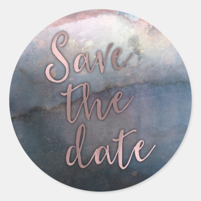 Sticker Rond Avertissement de date de sauvegarde à l'aquarelle  (Devant)