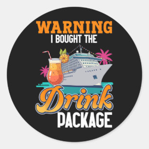 Sticker Rond Avertissement de forfait de boissons de vacances s