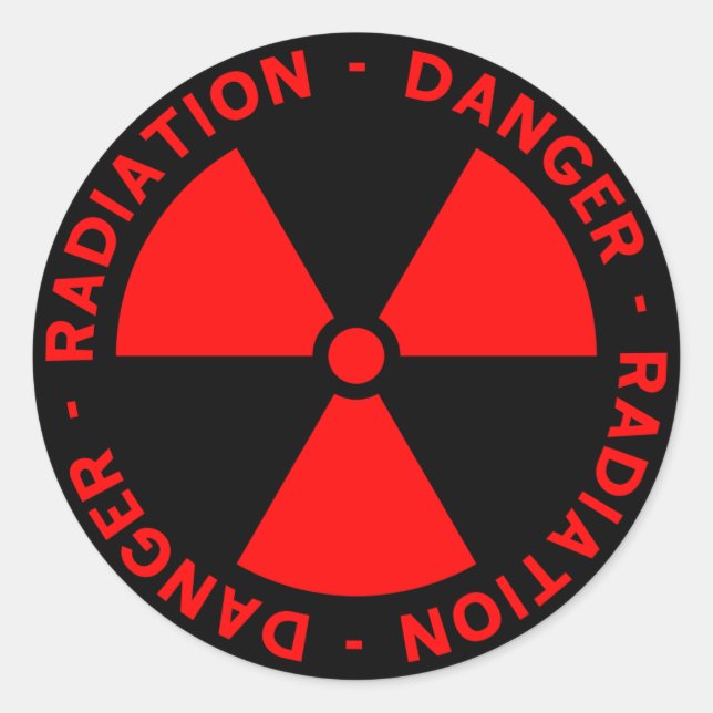 Sticker Rond Avertissement de radiation (Devant)