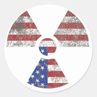 Sticker Rond Avertissement de radiation de l'Amérique
