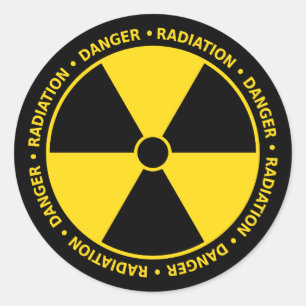 Sticker Rond Avertissement de rayonnement