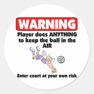 Sticker Rond Avertissement de VolleyChick