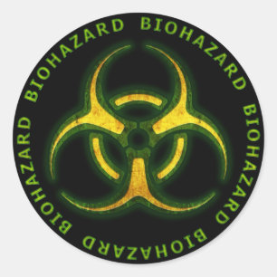 Sticker Rond Avertissement de zombie bibidanger